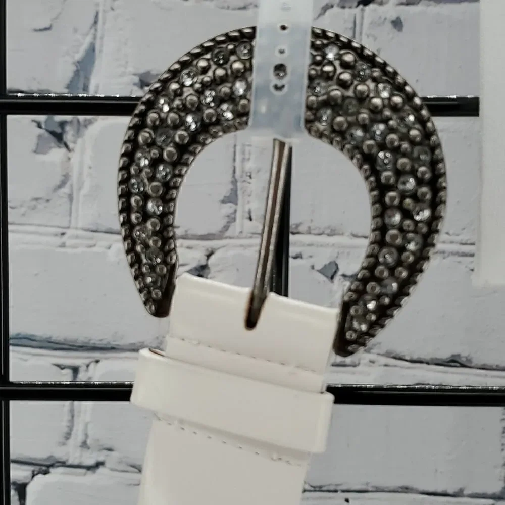 White Fancy Belt Size L 36-40 inches New